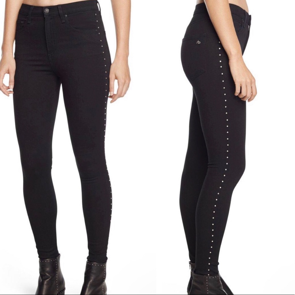 Rag & Bone Dive Studded Black Skinny Jean
